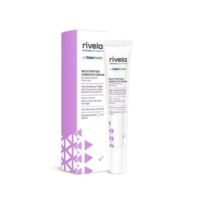 Крем для кожи вокруг глаз Rivela Dermascience от 15 мл от темных кругов, отечности, мелких морщин и для сияющего взгляда