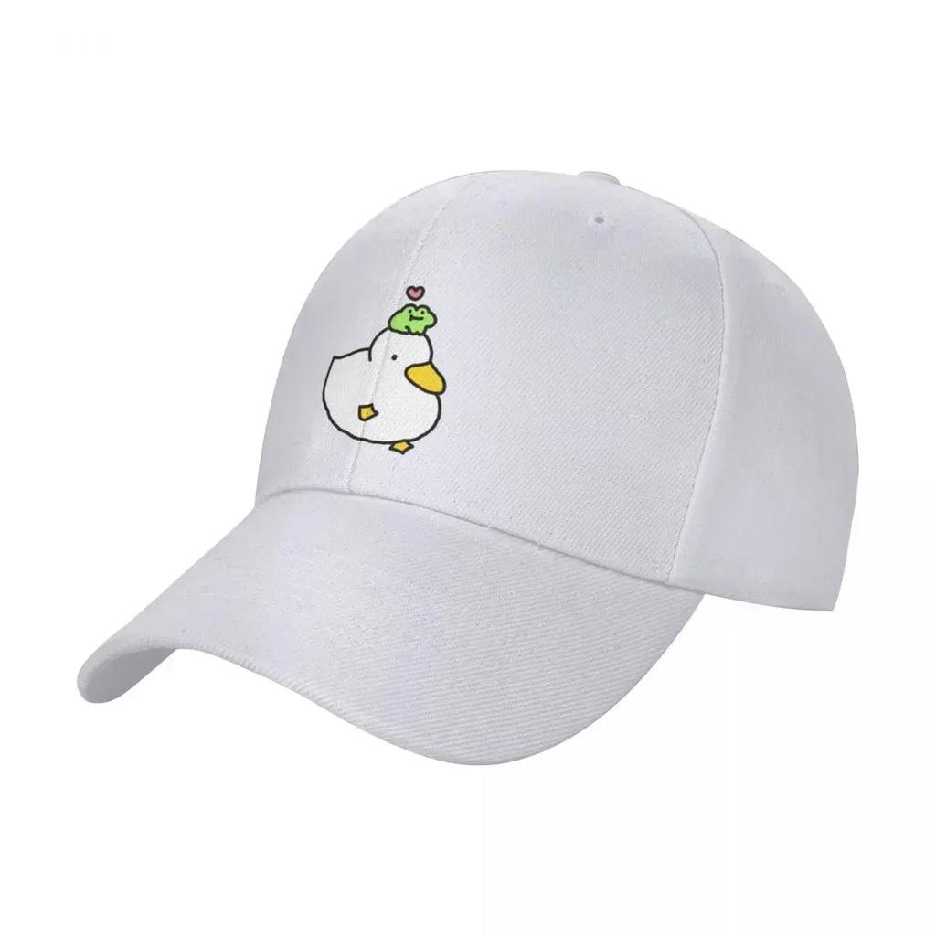duck and frog Baseball Cap Rugby Big Size Hat Hats Unisex Womens