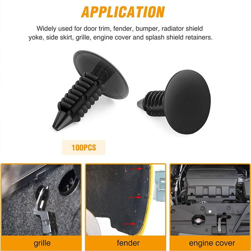 100 шт. автомобильные зажимы для крепления крыльев и бампера для GM # 1605396, 1595864; Крайслер 6030441; Форд 388577S, W705589-S300