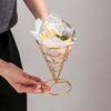 Ice Cream Cone Holders Stainless Steel French Fries Stands Food Cone Display Stand for Individual Waffle Pizza Charcuterie Kitchen Restaurant Party
