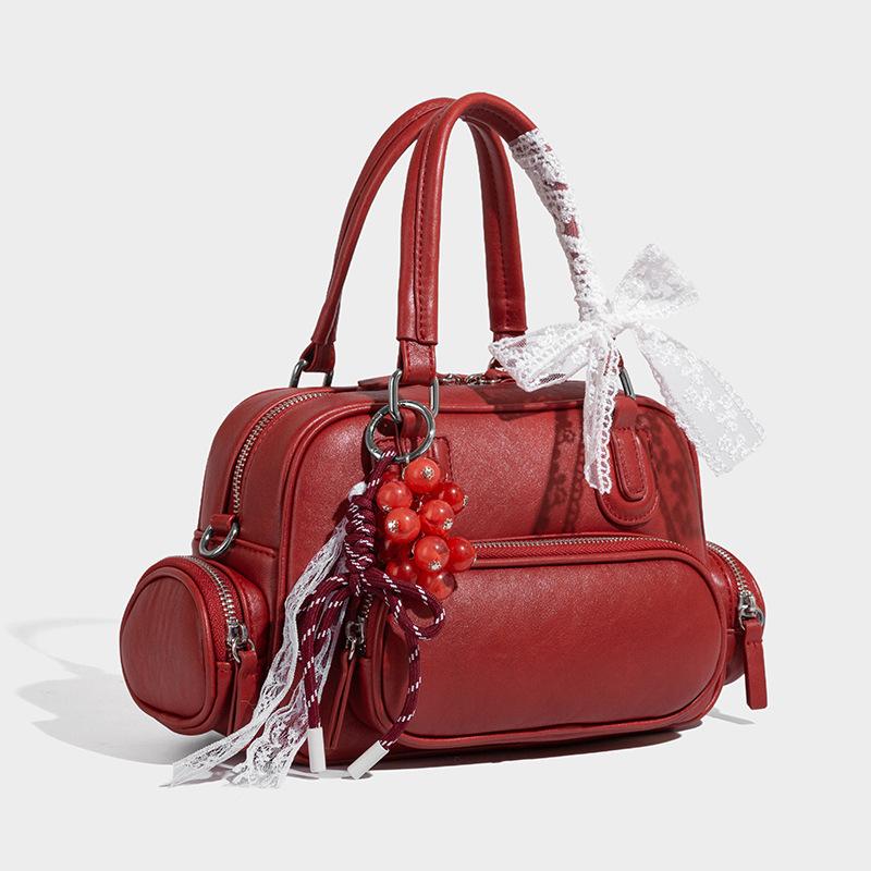 2025 Summer New Niche Fashion Handbag, Large Capacity, High-End Feel, Single Shoulder Crossbody Boston Pillow Bag