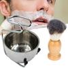 Talos Мужская чаша для бритья бороды из нержавеющей стали, подставка для чаши, деревянная щетка, инструмент для красоты усов