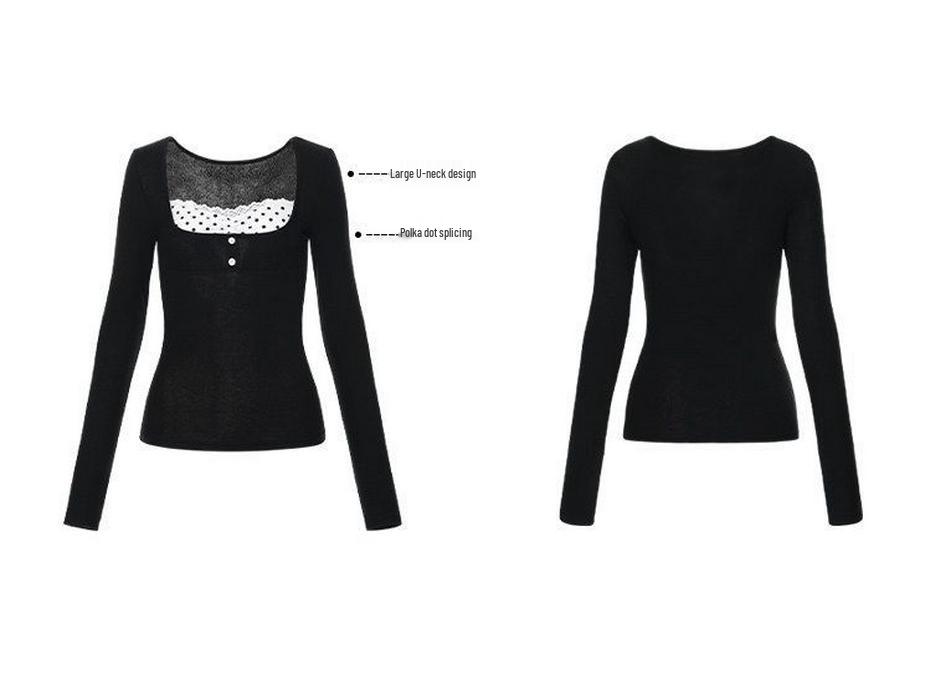 260 г Хлопок Модал В горошек Кружево Пэчворк Стиль из двух частей Стройнящий Топ