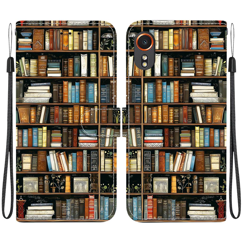 Чехол-книжка из искусственной кожи ручной работы для Samsung Galaxy XCover7 (SM-G556B/G556BU1)- Противоскользящий ударопрочный чехол с ремешком на запястье и дизайнами в виде сердец/роз и кошек