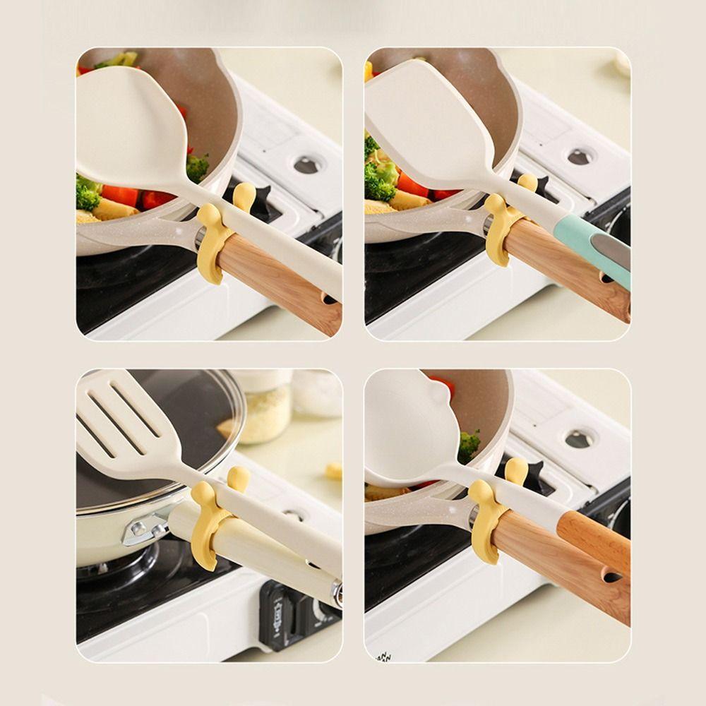 High Temperature Resistance Silicone Spatula Rack Anti Overflow Pot Clip for Kitchen Gadget