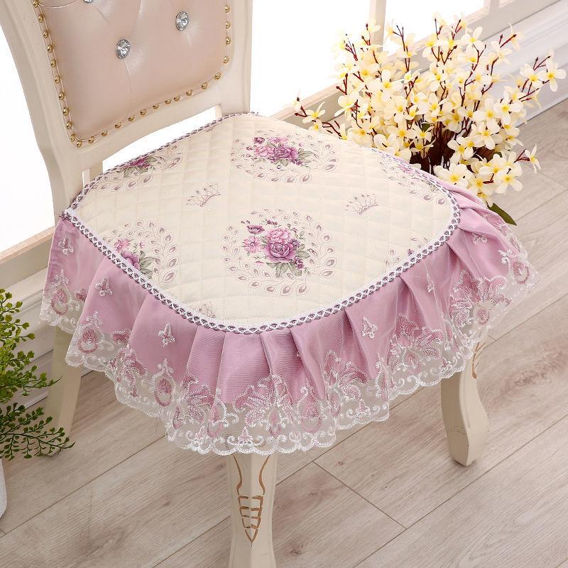 Подушка для обеденного стула, европейские подушки для сидений с принтом и кружевом, качественный коврик для стула Four Seasons, нескользящая подушка для ягодиц