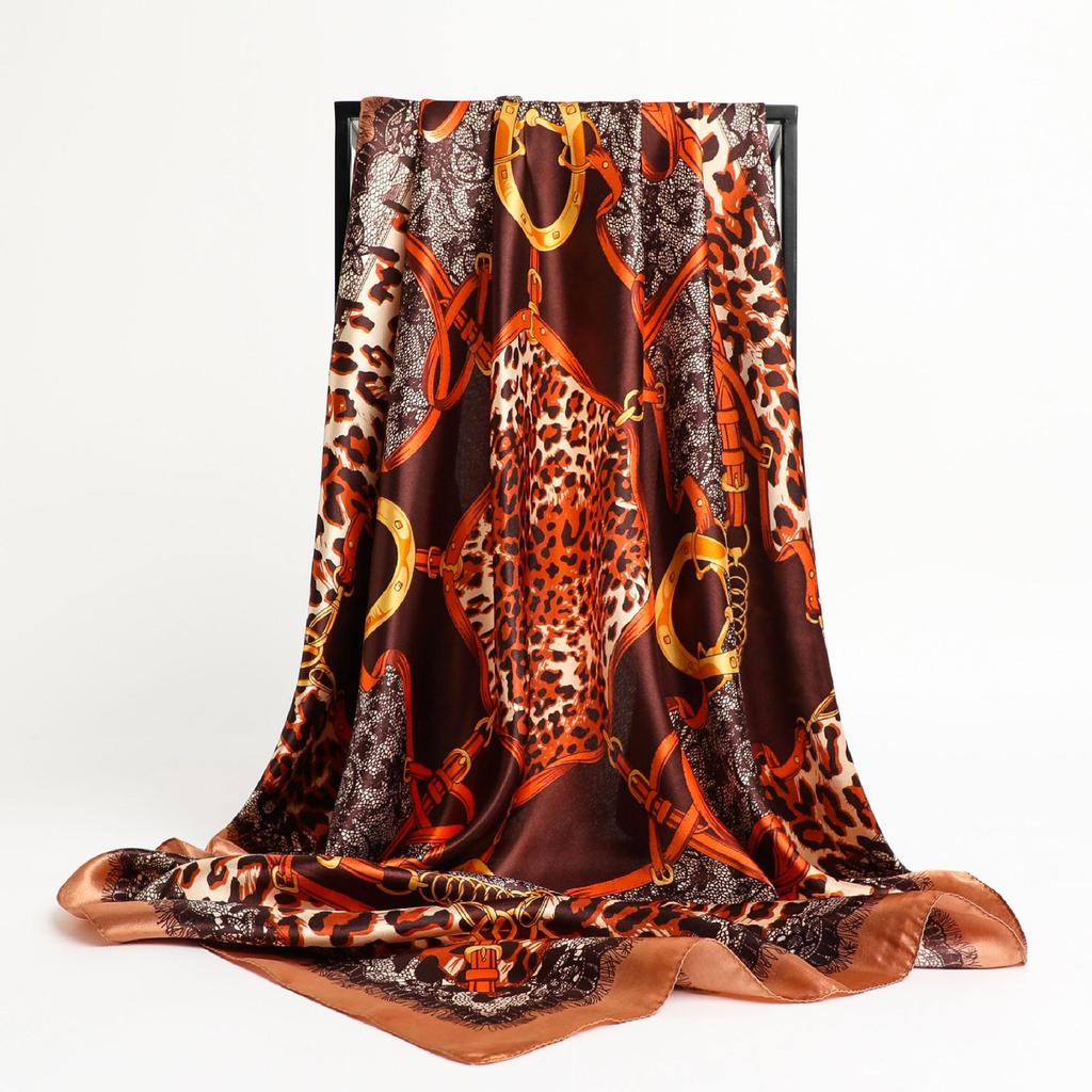 90 * 90cm New Silk Scarf Women'S Spring And Summer Decorative Scarf Sunscreen Travel Shawl Autumn And Winter Scarf Thin Edition