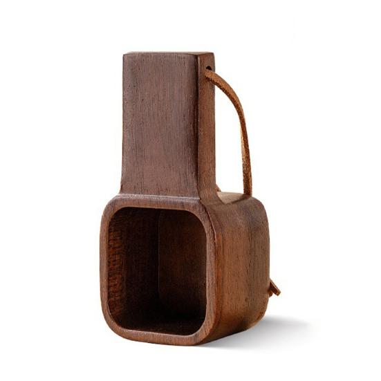 Wooden Coffee Spoons Walnut Wood Hanging Rope Coffee Measuring Scoop Ground Beans Square Tea Sugar Spoon for Home Office