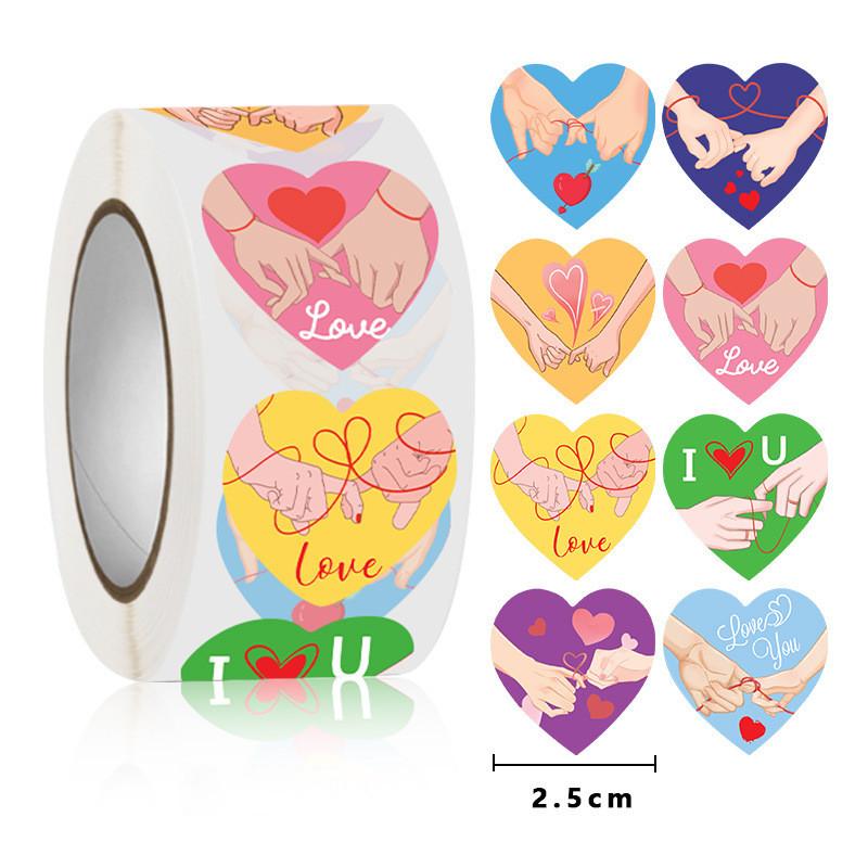 500pcs Valentine's Day Sticker I LOVE YOU Heart Shape With Heart Paper Thank You Sticker Snowflake Label Gift Box Decoratio