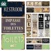 Decor Toilet Sign Plaque Metal Vintage Bathroom Retro Tin Signs Wall Art Plate for Home Restroom House Iron Painting