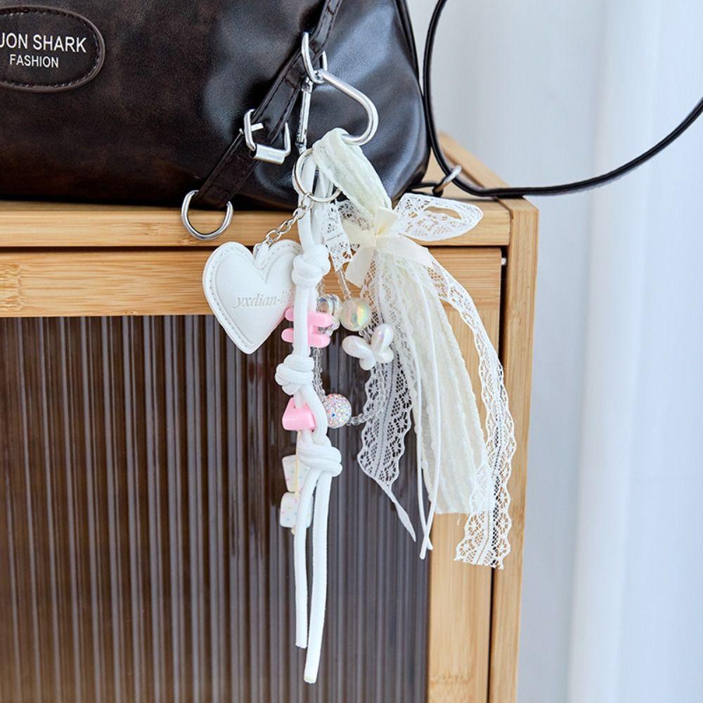 Bag Charm Braided Rope Bag Pendant High-grade Love Tassel Keyring Friends Birthday Gifts