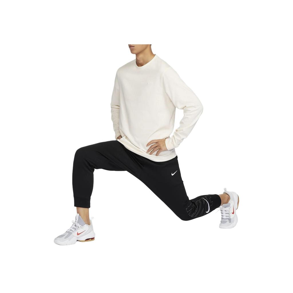 Nike Solid Color Crew Neck Casual Long Sleeve T-Shirt Men Tops Beige FB8586-030