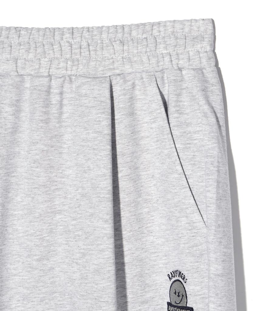 RAYFIKERS Wicked Smile One-Pleat Sweat Shorts Melange Grey (Mo7Pu493-097)