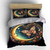 "Butterfly Moon Floral Decor Set" Bedding Set with 1 Duvet Cover 2 Pillowcases Single Double King Queen, Gift