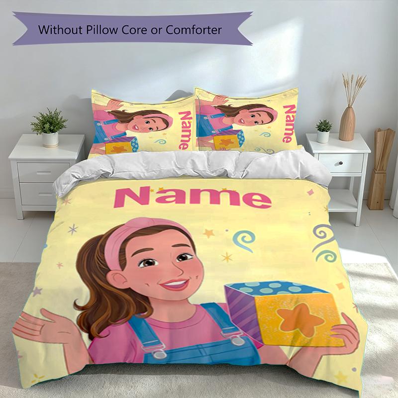 3pcs Custom Name Ms. Rachel Set,Includes 1 Duvet Cover and 2 Pillowcases,All-season Bedroom Decor