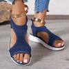 Spring and summer new fashionable large-size flat-bottomed fly-woven women's sandals