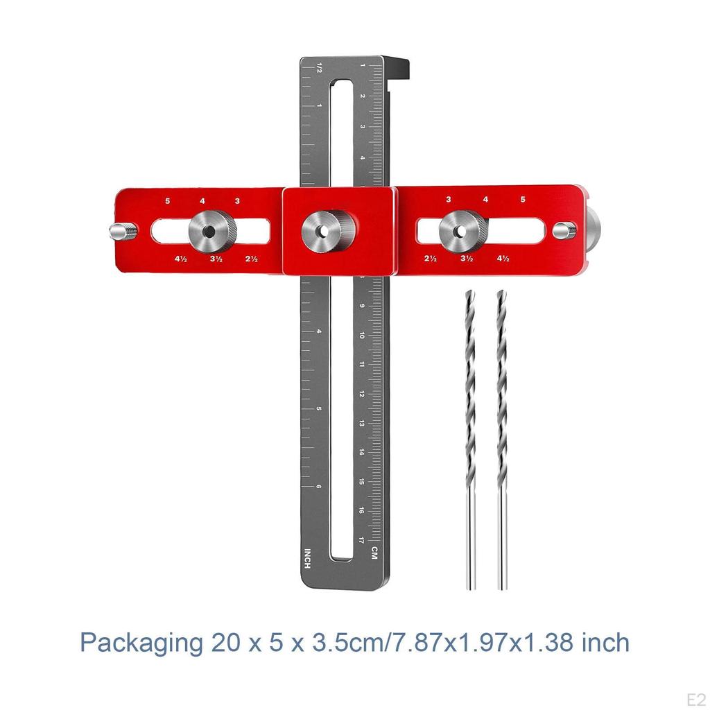 Cabinet Handle Template Tool Hardware Jig Set Aluminum Alloy Drill Guide for