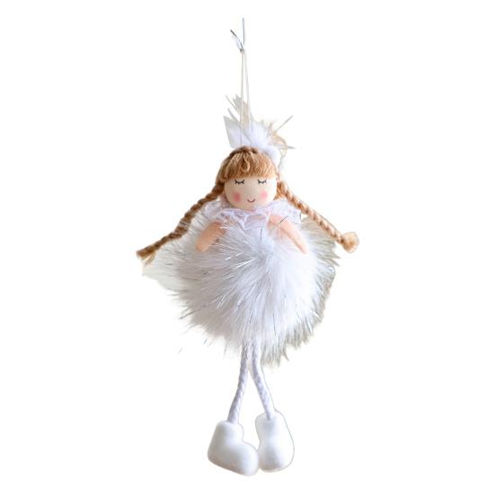 Christmas Angel Doll Pendant with Long Pigtail Design Health Happiness Blessings