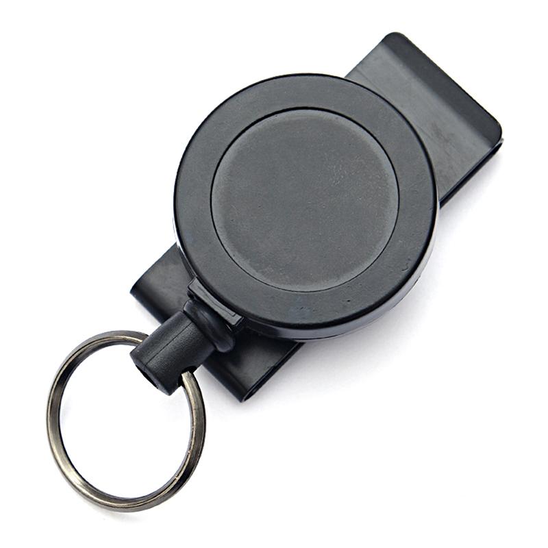 Retractable Pull Chain Reel Id Card Badge Keychain Holder Recoil Belt Clip