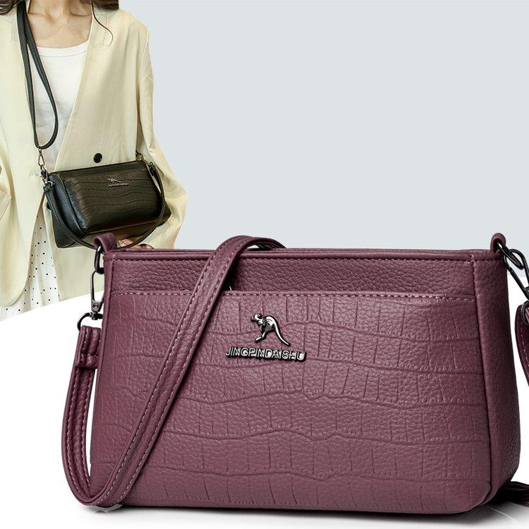 Маленькая квадратная сумка с крокодиловым узором 2024 года, летняя новая модная повседневная сумка-мессенджер, простая женская сумка через плечо, женская сумка для внешней торговли