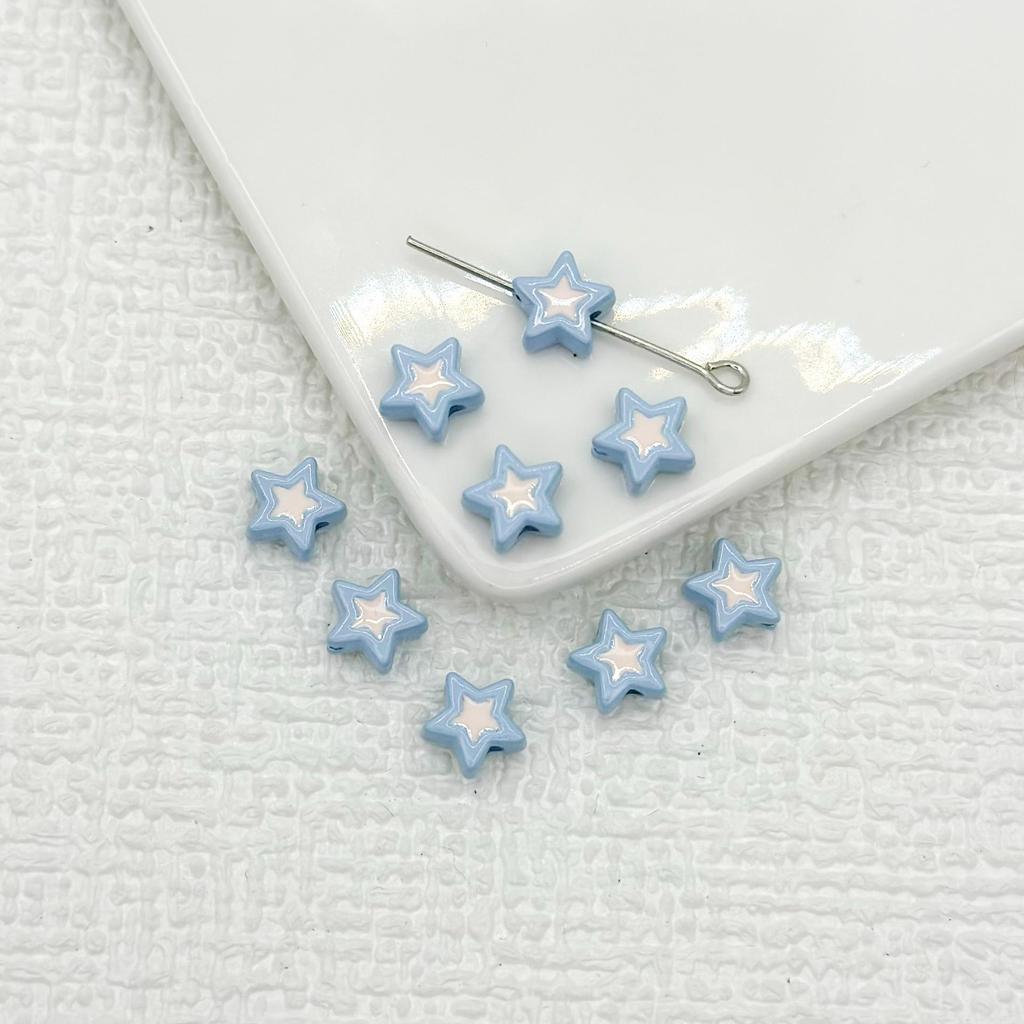 Двухцветные бусины в форме пятиконечной звезды из сплава для самостоятельного изготовления украшений и браслетов.