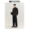 Peacebird Men's Faux Suede Patchwork Lapel Jacket