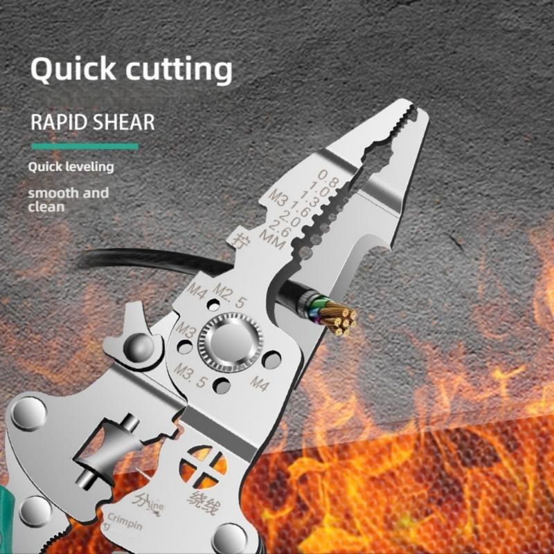 Professional Cable Stripper Processing Pliers Combining Wire Stripping Functions Insulation Trimming Terminals Crimping