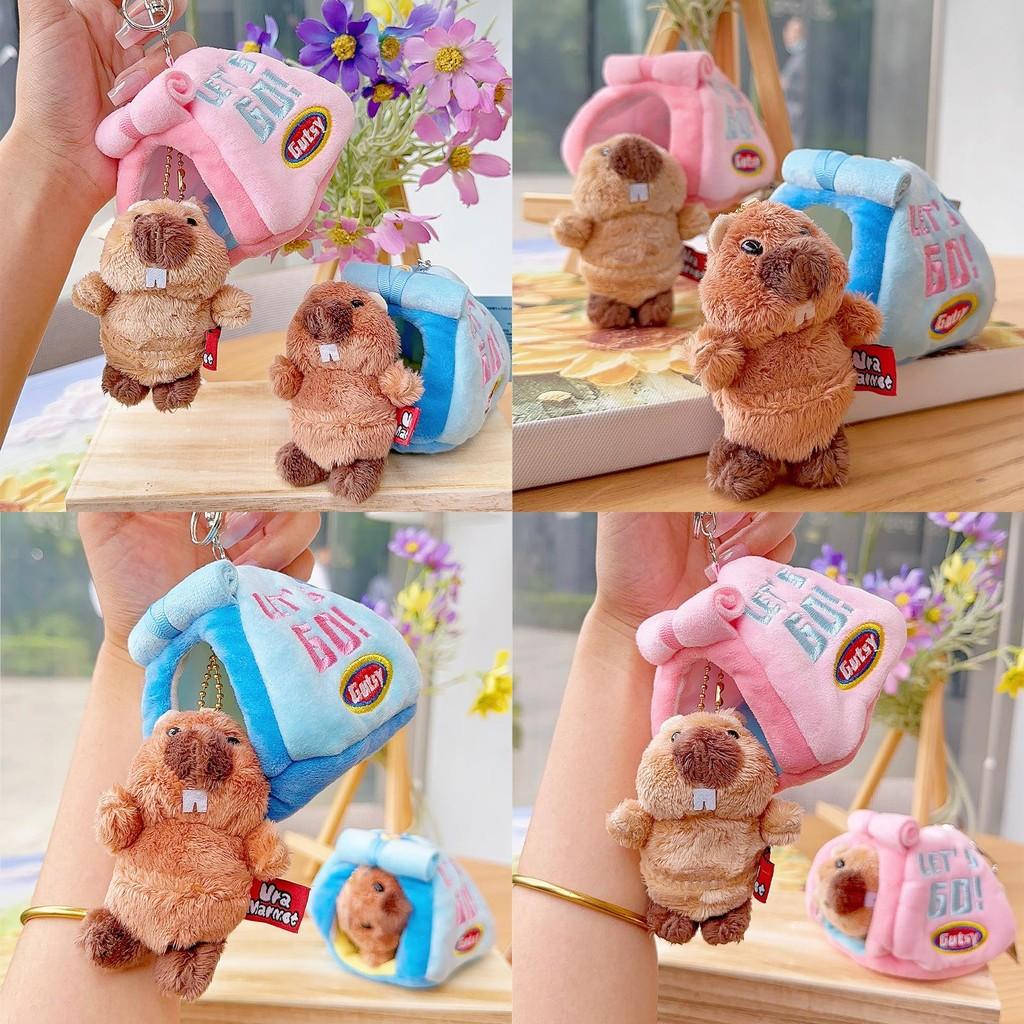 Marmot Plush Keychain Toy Stuffed Doll Backpack Pendant Decoration Gift Kids