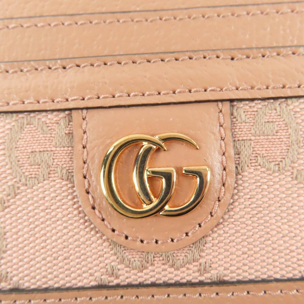 Безупречный кошелек для карт GUCCI, узор GG, розовый кожаный, женский 523159, б/у