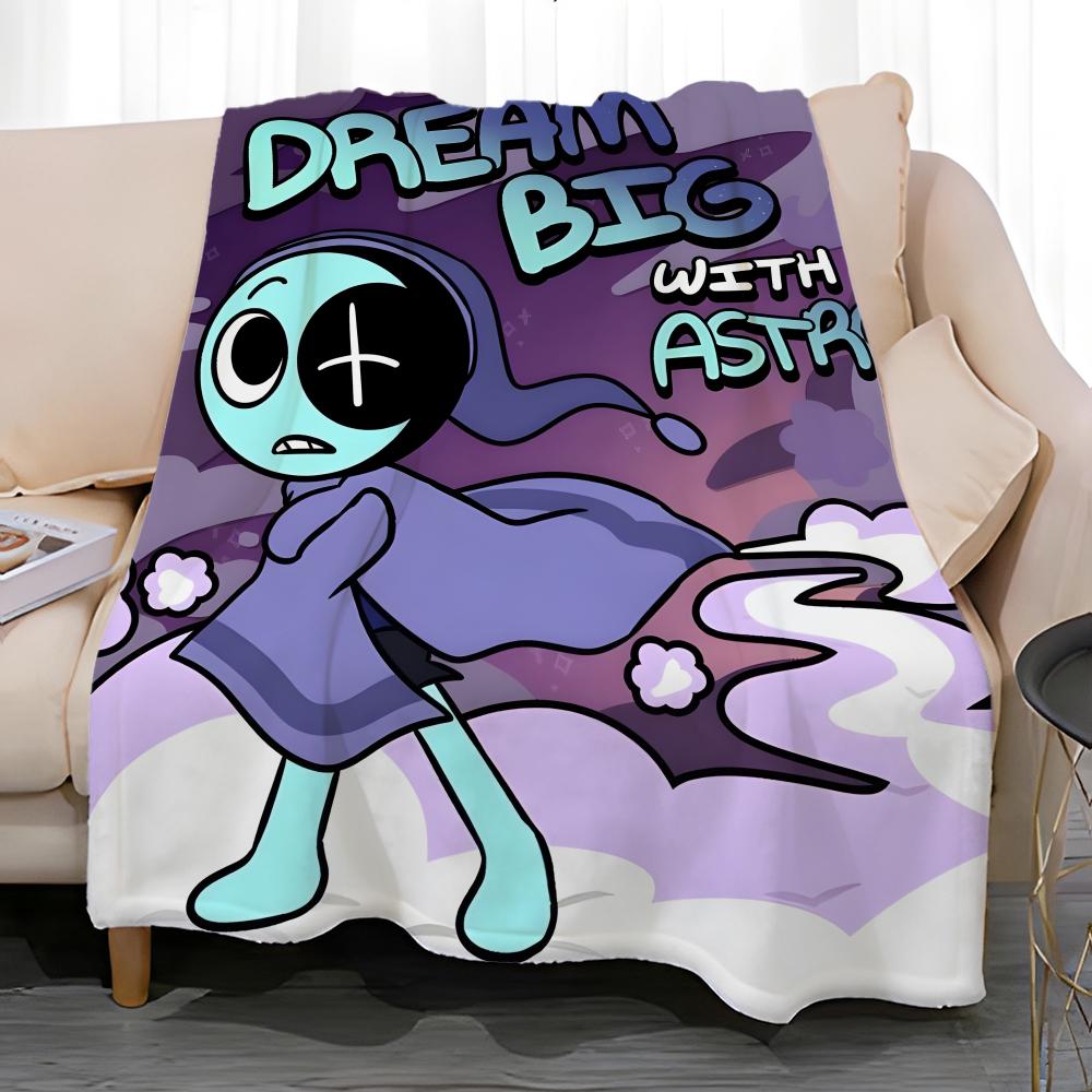 game Dandys World Throw Soft Coral Fleece Blanket 310gsm Fluffy Warm Throw for Sofa Bed Couch Bedroom Decor