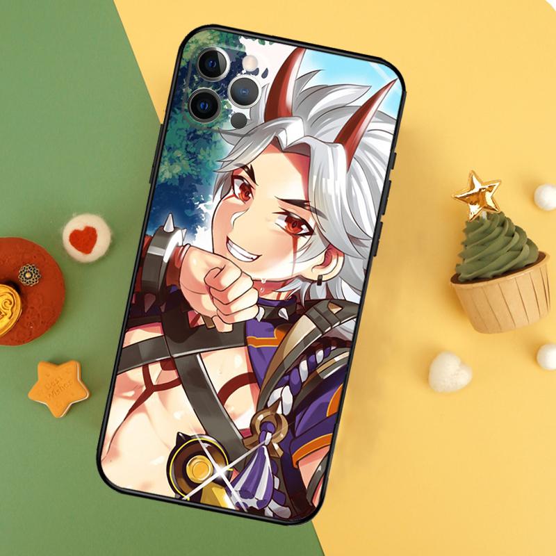 Чехол для телефона Genshin Impact Аратаки Итто Для iPhone 17 Pro Max 17Air 16E 15 14 13 12 11 16 Pro Max Mini Ударопрочный чехол