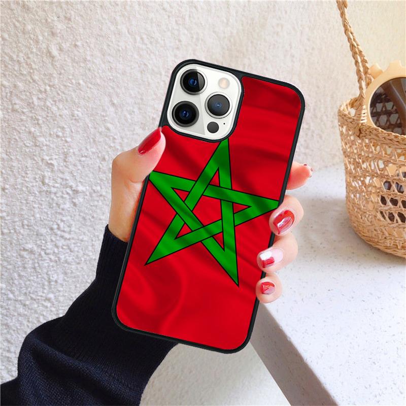 Чехол для телефона Флаг Марокко Герб для iPhone 17 Air 16 Coque 15 14 12 13 PLUS 11 PRO MAX Задняя крышка Fundas Shell