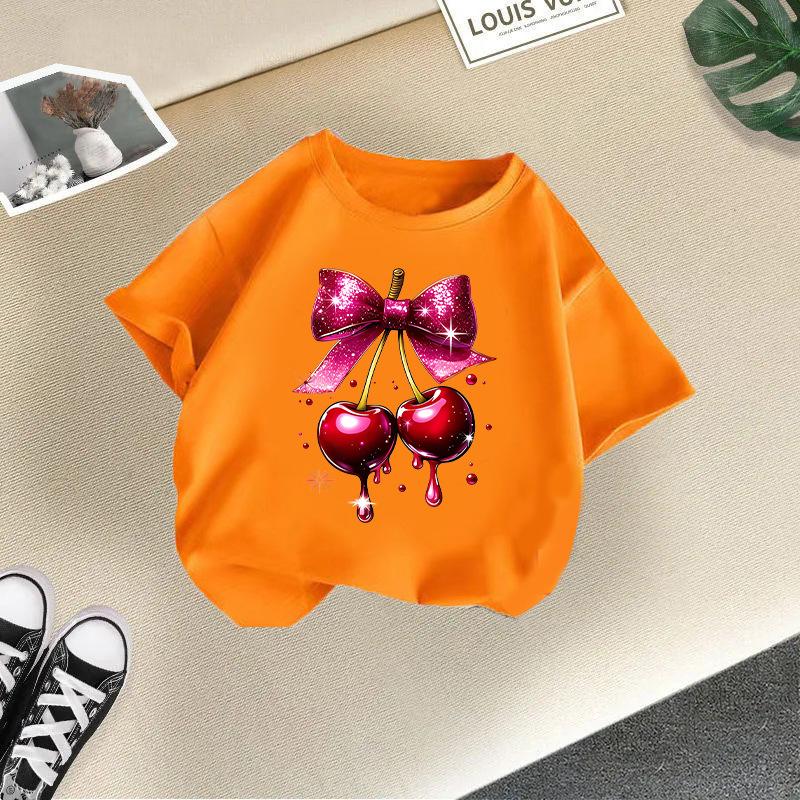 Children's Casual Short-sleeved T-shirt - Summer Girl's Cute Cherry T-shirt