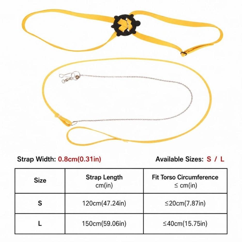 Yellow Pet Turtle Harness Adjustable Pet Harness Reptile Unique Tortoise Harness Leash Outdoor Use
