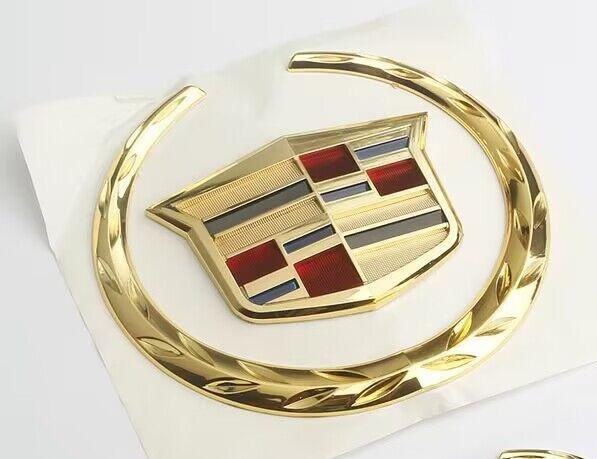 AARI1 1PCS for Cadillac Logo SRX ATS XTS 2021 2020 2019 2018 2017 Car Front Center Grille Emblem Rear Trunk Badge Sticker Accessories