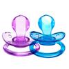LittleForBig Adult Pacifiers, Clear and Candy-Colored [Recreates Mom's Nipple] Set of 2, Blue and Purple