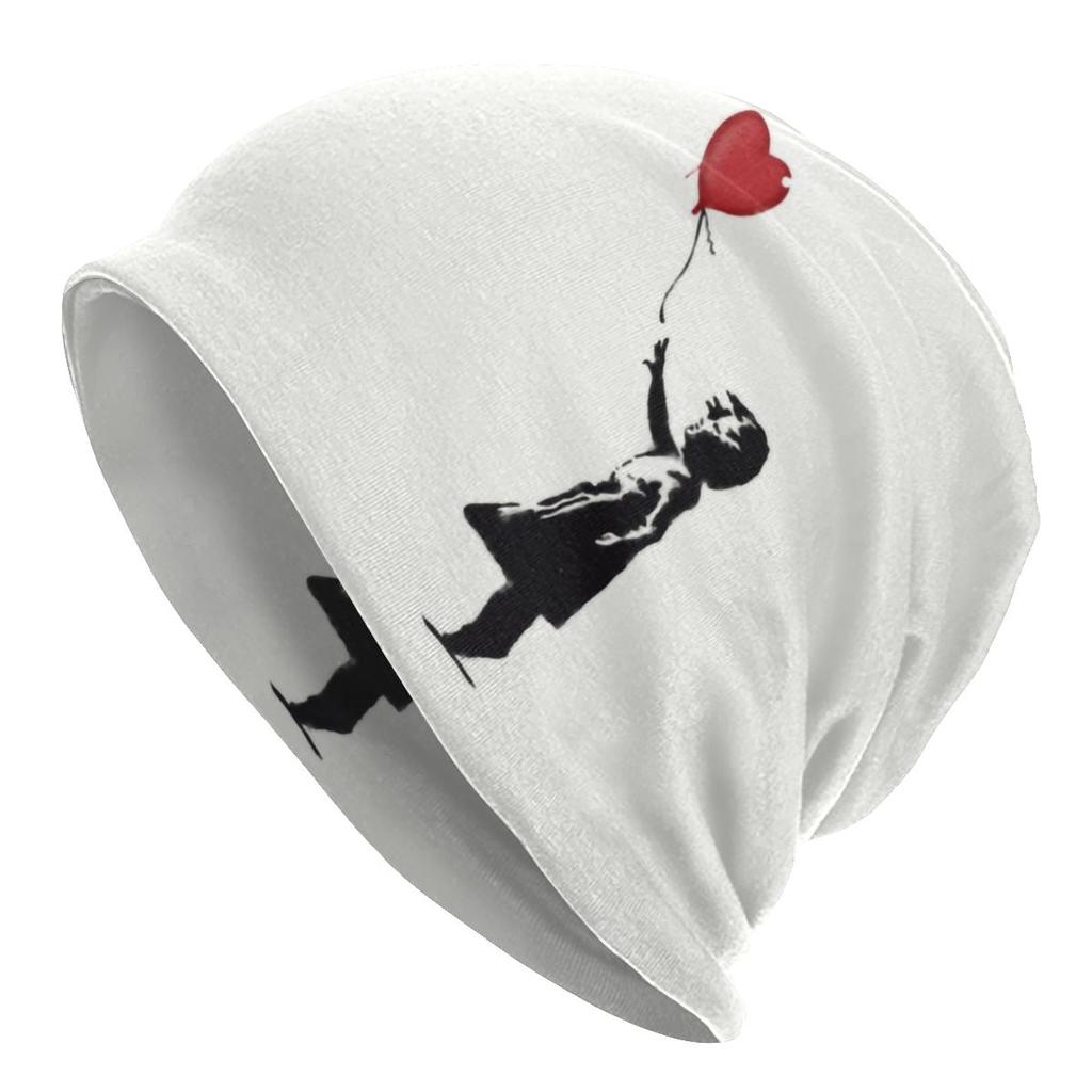Banksy Art Graffiti Girl Heart Balloon Slouchy Beanie Unisex Women Hip Hop Winter Warm Skullies Beanies Hats Adult Knit Bonnet Cap