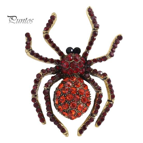 Брошь-паук, блестящий декор со стразами, реалистичная форма паука, украшение для воротника одежды, антикоррозийный сплав, легкая одежда, ювелирные изделия, женский подарок