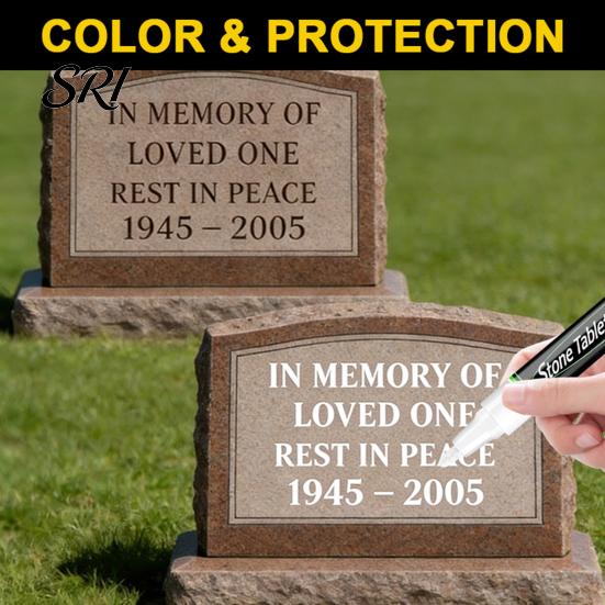 Memorial Inscription Marker Tombstone Pen with 3mm Tip Waterproof Fade-Resistant for Faded Restoration Granite Marble Repair Quick-Dry Stone
