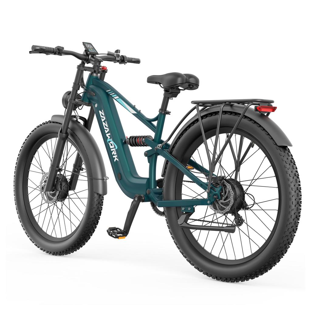 ZAZAWORK CF500 PRO High-end Electric Bicycle 1000W*2 Dual Motor 48V20Ah Battery 50KM/H Top Speed 27 Inch Off- Road Tires E-Mountain Bike