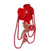 Hand Sewn Crystal Tassel Cloth Handmade Flower Fashion Trimming Fabric Flower  Garment Decoration