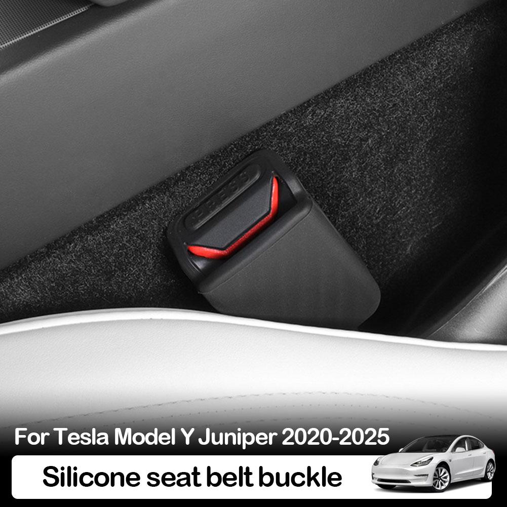 Для Tesla Y 2020-2025 Передний ремень Силиконовый защитник Полное покрытие для Model 3 Основание пряжки ремня Защитные крышки T6t2