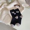 1pair Cute Women Socks Puppy Socks For Women Animal Pattern Cotton Socks With Fur Ball Funny Mid-tube Socks Calcetines Mujer