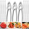 Stainless Steel Crab Leg Tools, including Lobster Cracker and Forks, Heavy Duty Shellfish Nut Cracker Set, Seafood Tools for King Crab Legs Shellfish