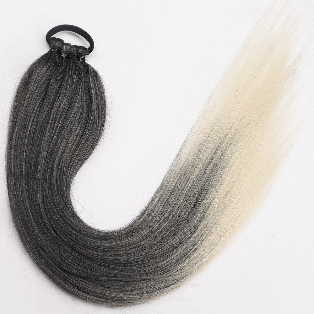 MISSQUEEN Косы Наращивание хвоста Синтетические боксерские косички с обертыванием вокруг резинки Косы яки Конский хвост 26 дюймов