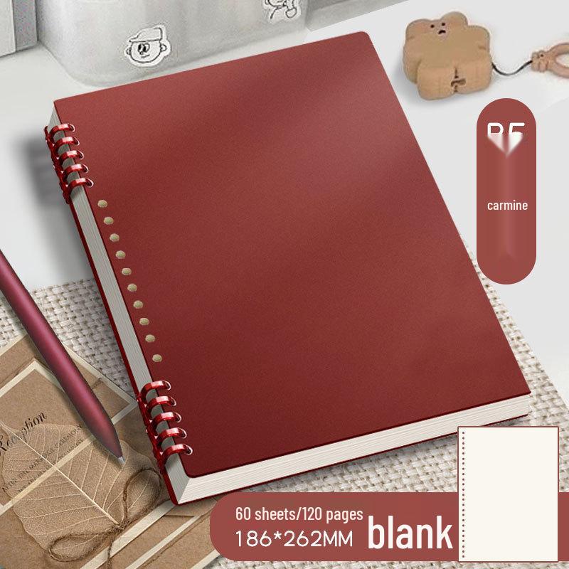 Ретро блокнот B5 с откидным верхом и съемными кольцами - Удобный для рук дизайн