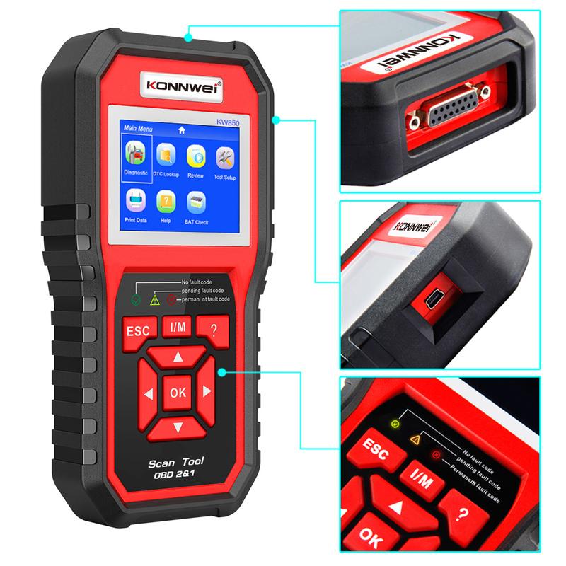 2026 KONNWEI KW850 Car OBD2 Diagnostic Tools Auto Scanner Engine System Check Live Data Clear Code Reader DTC Lookup Fault Code