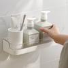 Wall Mounted Toiletries Holder No Nail Bathroom Shelf Bathroom Storage Rack  for Shampoo