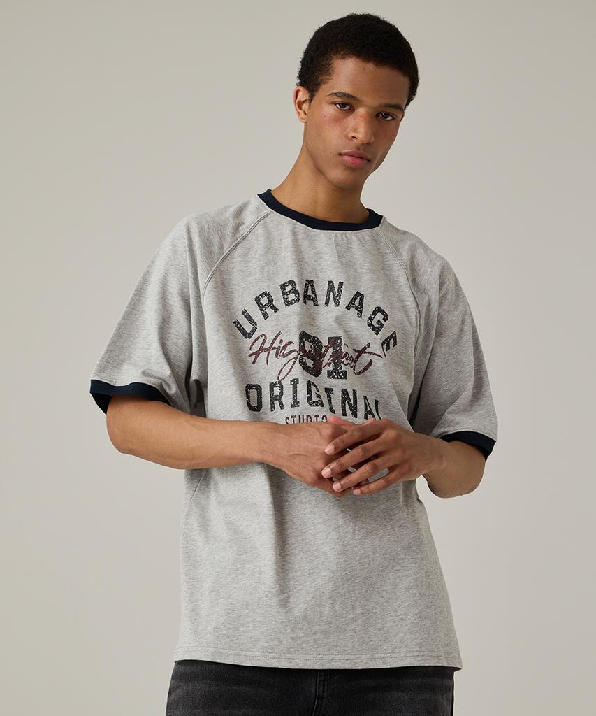 URBANAGE [2Pack] High Street Ringer Raglan Oversized Short Sleeve 3 Colors (Type B)