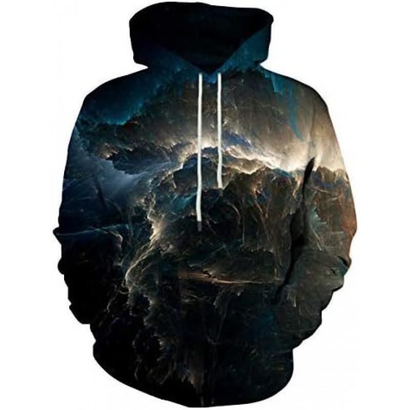 Unisex 3D Graphic Hoodie Oversized Streetwear Sweatshirt Air Layer Fabric Casual Pullover